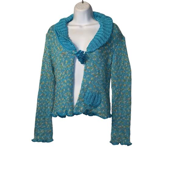 Mirasati Paris Green Multicolor Open Sweater - Picture 1 of 12